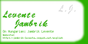 levente jambrik business card